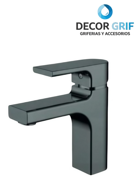 MEZCLADORA MONOCOMANDO P/LAVATORIO BAJO TORINO-1 BRONCE GUN GREY FRATELLI