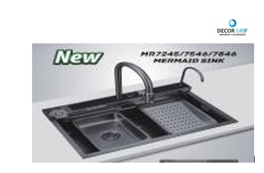 LAVADERO MULTIFUNCIONAL LUXURY SATINADO C/MEZCLADORA (3 FUNCIONES) TEMPERATURA DIGITAL 75X45X23