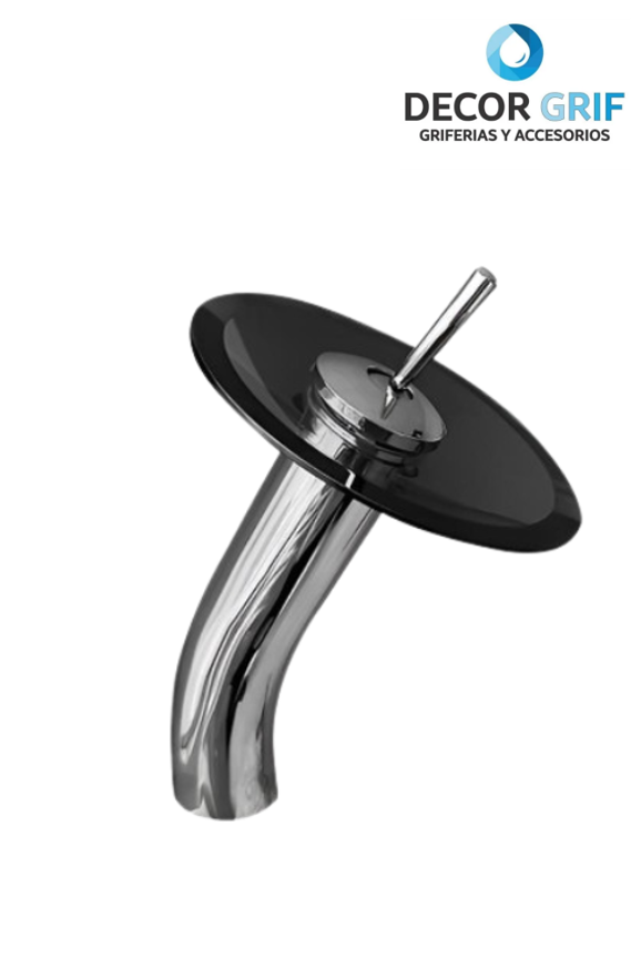 MONOCOMANDO ALTO CASCADA VIDRIO NEGRO M0104G XIMENG