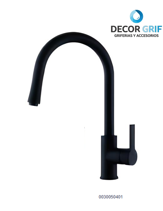 MEZCLADORA MONOCOMANDO P/COCINA MUEBLE MAUI-1 BRONCE BLACK FRATELLI
