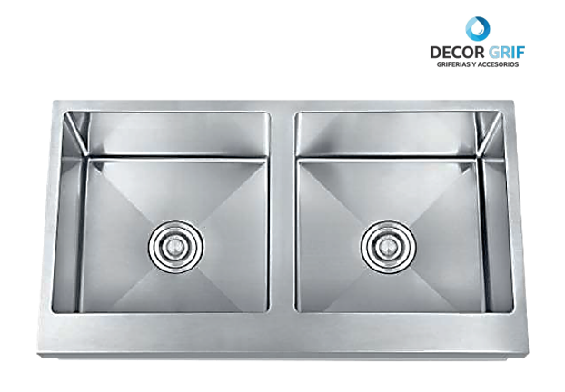 LAVADERO STAINLESS P/MARMOL DOBLE POZA SIGNATURE 83.8X55.9X23CM - FRATELLI