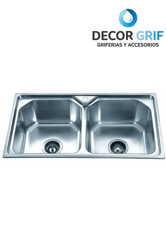 LAVADERO PESADO DOBLE POZA P/MARMOL 80X50CM LP-8050-A FRATELLI
