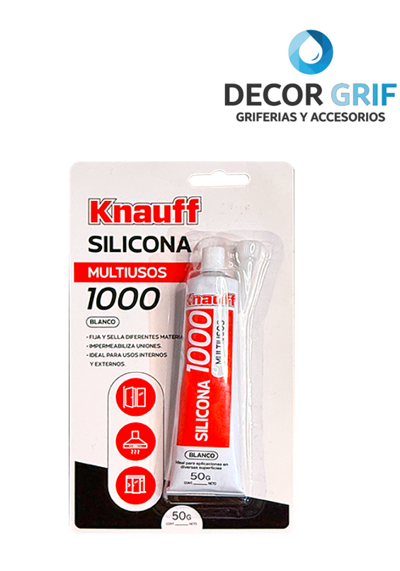 SILICONA CHISGUETE TRANSPARENTE MULTIUSOS 1000 50GR KNAUFF