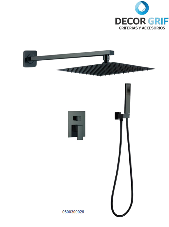 MEZCLADORA MONOCOMANDO MINIMALISTA BLACK P/DUCHA-TINA C/TELEFONO FS040 SANDS BRATIA
